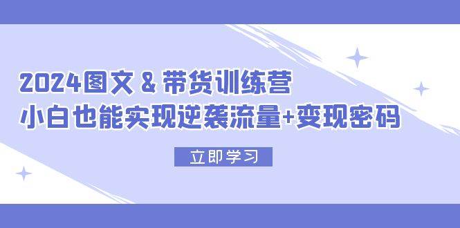 2024 图文+带货训练营，小白也能实现逆袭流量+变现密码 - 智识科技网-智识科技网