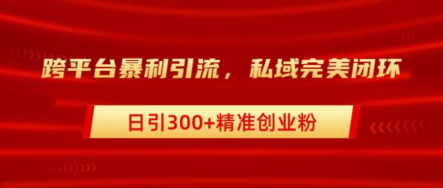 跨平台暴力引流，私域完美闭环，日引300+精准创业粉 - 智识科技网-智识科技网