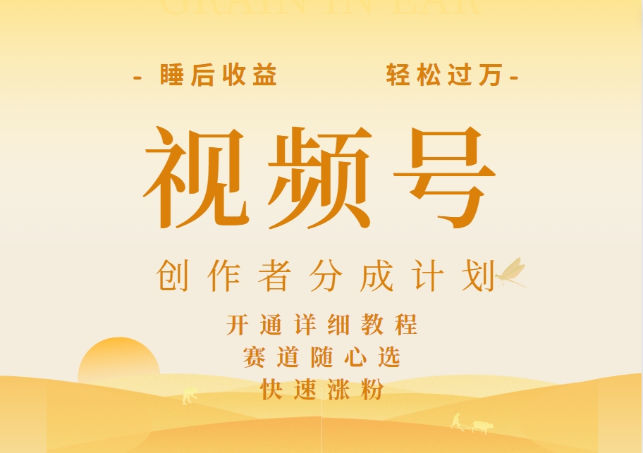 详解视频号创作者分成计划，暴力起号，可同步多平台，实现睡后收入2W+，看懂即可操作！ - 智识科技网-智识科技网