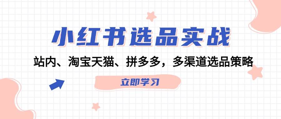 小红书选品实战：站内、淘宝天猫、拼多多，多渠道选品策略 - 智识科技网-智识科技网