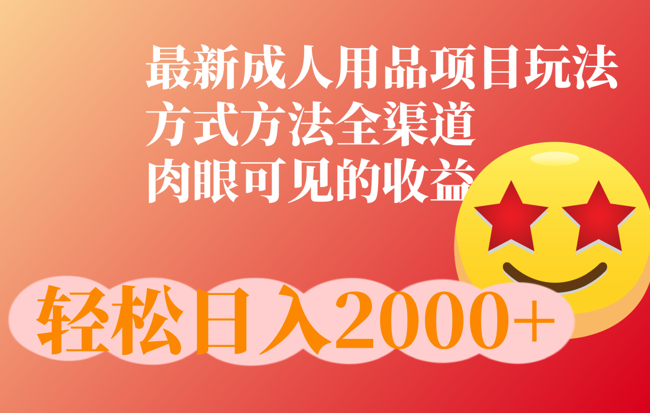 成人用品项目最新玩法，方式方法全渠道 - 智识科技网-智识科技网