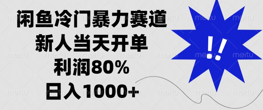 闲鱼冷门暴力赛道，利润80%，日入1000+新人当天开单， - 智识科技网-智识科技网