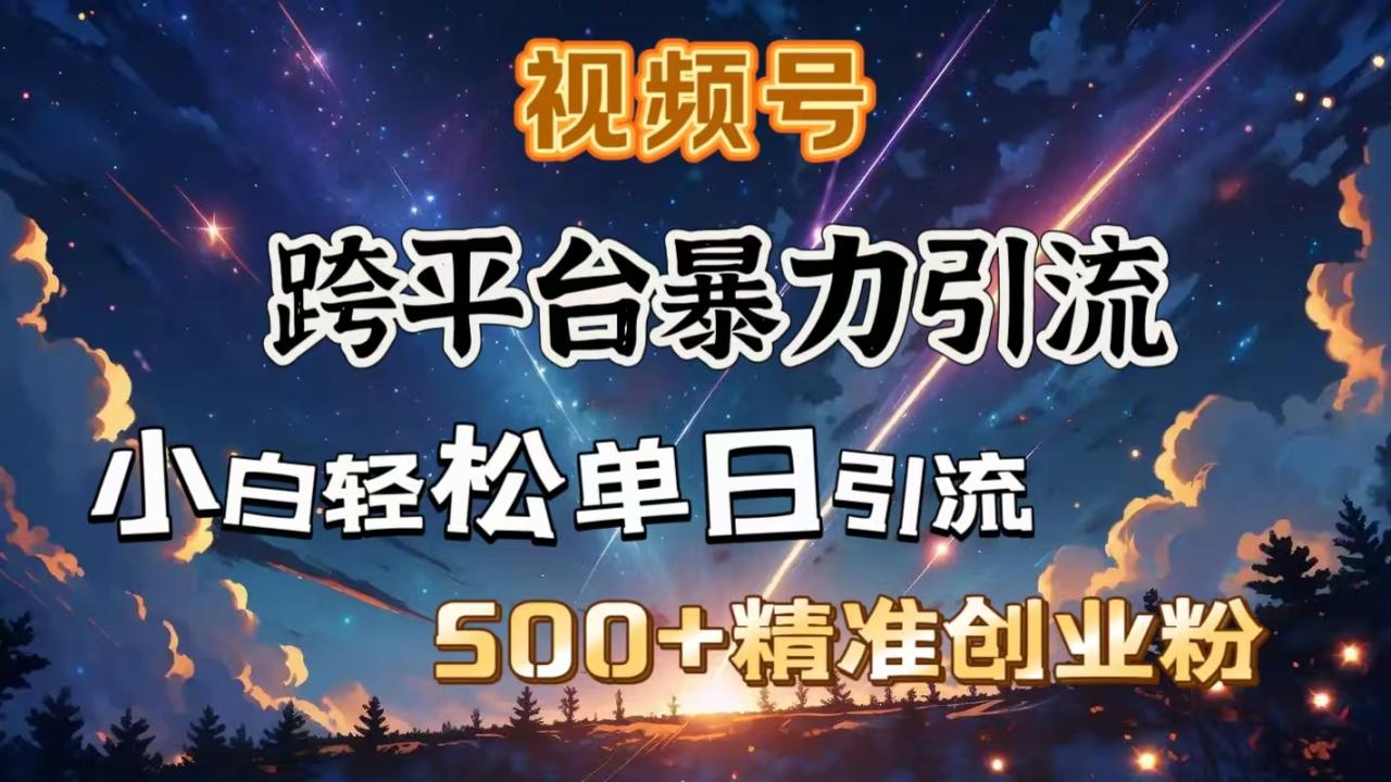 视频号跨平台暴力引流，小白轻松单日引流500＋精准创业粉 - 智识科技网-智识科技网