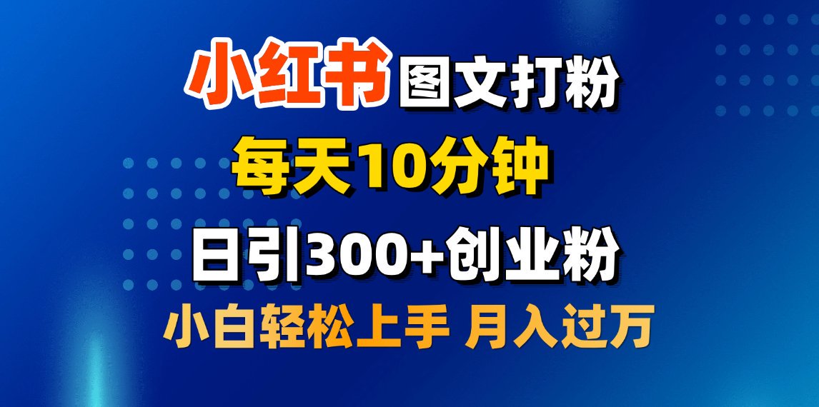 2月小红书图文打粉，每天10分钟，日引300+创业粉，小白轻松月入过万 - 智识科技网-智识科技网