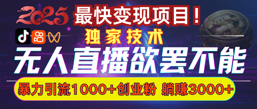 欲罢不能的无人直播引流，超暴力日引流1000+高质量精准创业粉 - 智识科技网-智识科技网