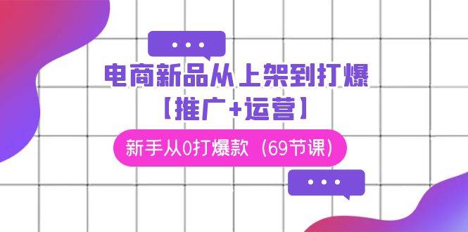 电商 新品从上架到打爆【推广+运营】，新手从0打爆款（69节课） - 智识科技网-智识科技网