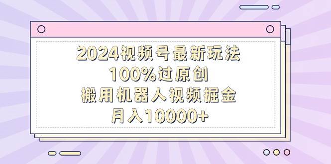 2024视频号最新玩法，100%过原创，搬用机器人视频掘金，月入10000+ - 智识科技网-智识科技网