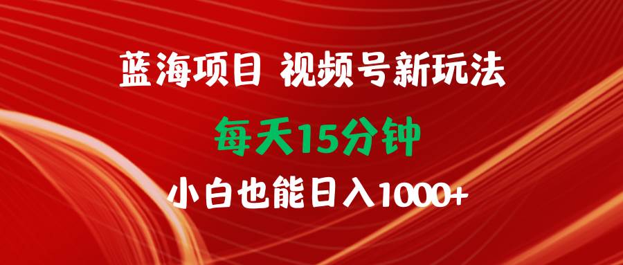 蓝海项目视频号新玩法 每天15分钟 小白也能日入1000+ - 智识科技网-智识科技网