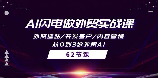 AI闪电做外贸实战课，外贸建站/开发客户/内容营销/从0到3做外贸AI-62节 - 智识科技网-智识科技网