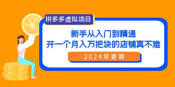 拼多多虚拟项目：入门到精通，开一个月入万把块的店铺 真不难（24年更新） - 智识科技网-智识科技网