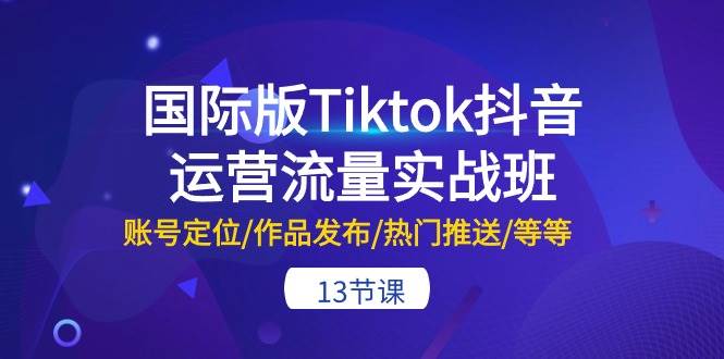 国际版Tiktok抖音运营流量实战班：账号定位/作品发布/热门推送/等等-13节 - 智识科技网-智识科技网