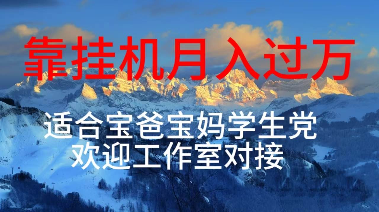 每天躺着日入几百挂机项目，适合宝爸宝妈学生党工作室对接 - 智识科技网-智识科技网