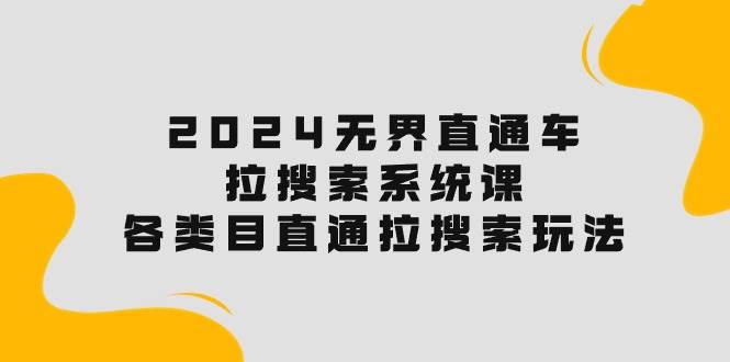 2024无界直通车·拉搜索系统课：各类目直通车 拉搜索玩法！ - 智识科技网-智识科技网