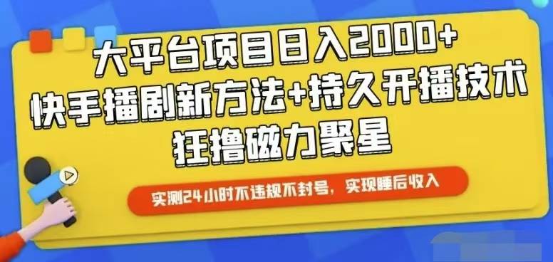 快手24小时无人直播，真正实现睡后收益 - 智识科技网-智识科技网