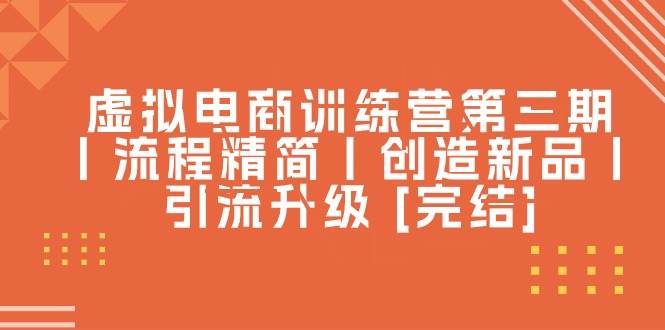 虚拟电商训练营第三期丨流程精简丨创造新品丨引流升级 [完结] - 智识科技网-智识科技网