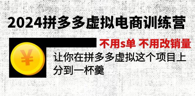 2024拼多多虚拟电商训练营 不用s单 不用改销量 在拼多多虚拟上分到一杯羹 - 智识科技网-智识科技网