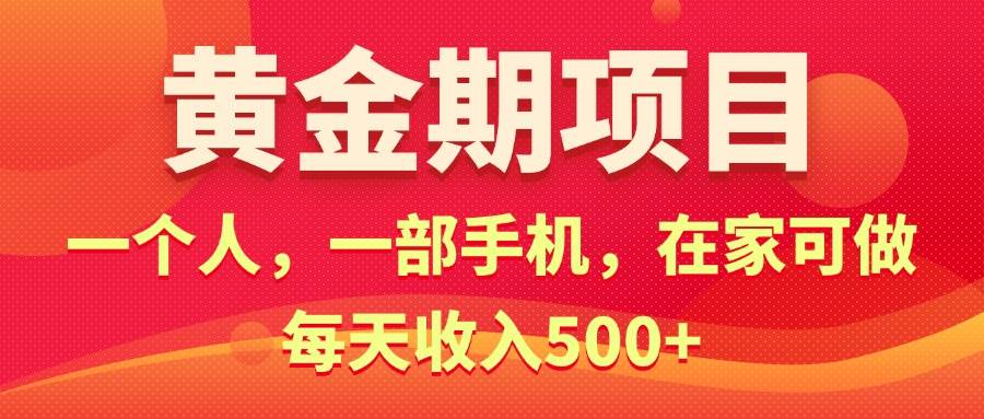 黄金期项目，电商搞钱！一个人，一部手机，在家可做，每天收入500+ - 智识科技网-智识科技网
